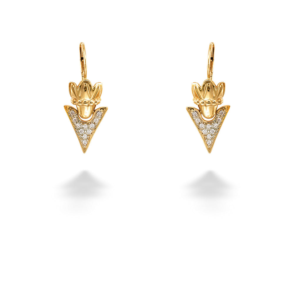 Diamond Drop Arrow Earrings by Vahan