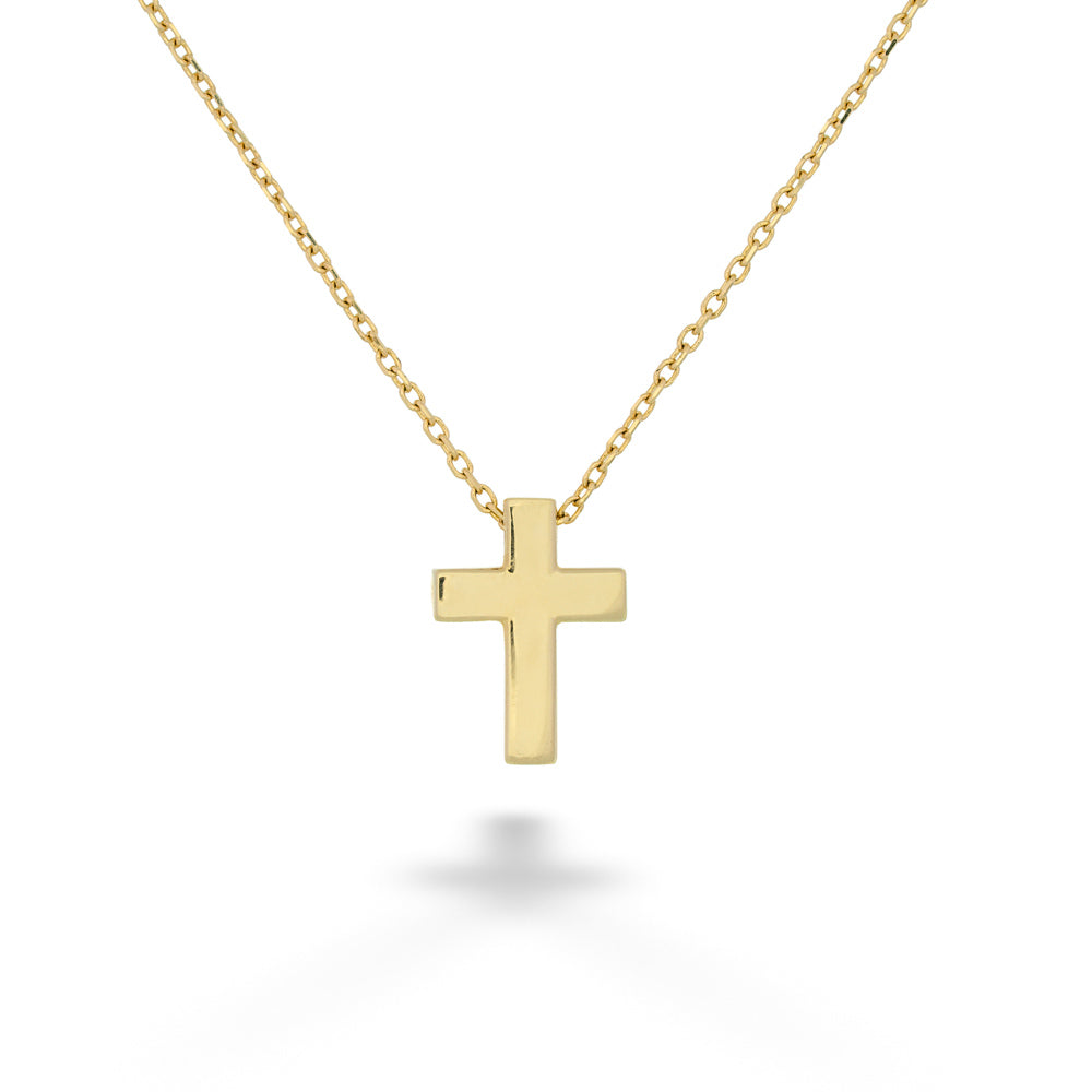 14K Gold Petite Cross Necklace