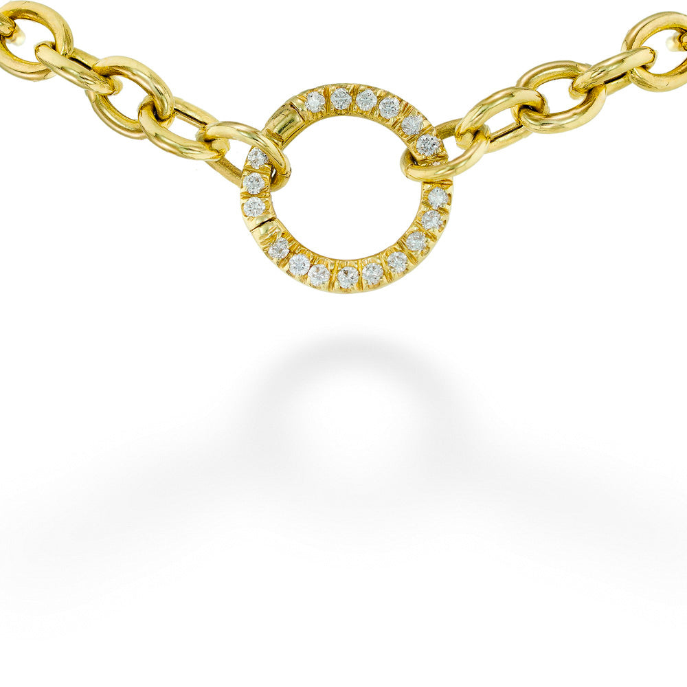 14K Yellow Gold & Diamond Circle Necklace by Mazza