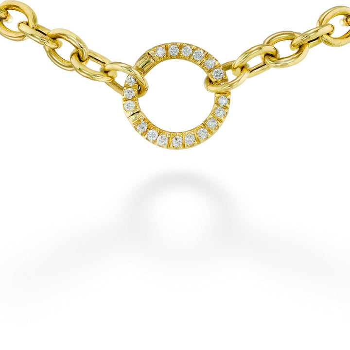 14K Yellow Gold & Diamond Circle Necklace by Mazza