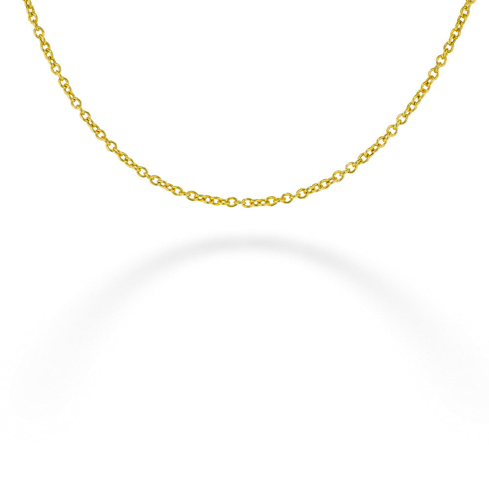 14K Yellow Gold Cable Link Necklace with Diamond Toggle by Mazza