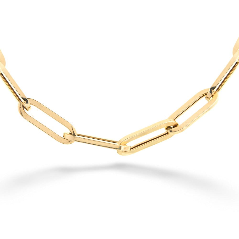 14K Gold Paperclip Chain Necklace - 20"