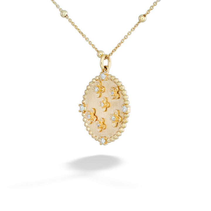 Diamond Flower Pendant Necklace by Shy Creation
