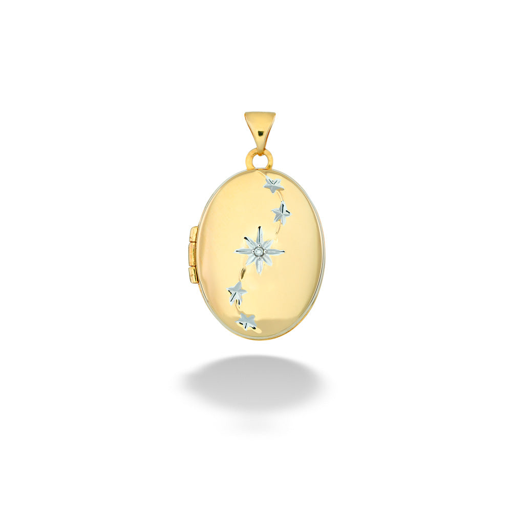 Diamond Star Oval Locket