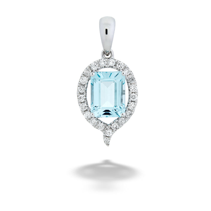  Blue Topaz &amp;amp; Diamond Pendant 