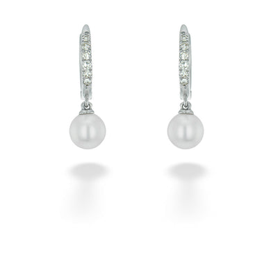 Fresh Water Pearl & Diamond Earrings