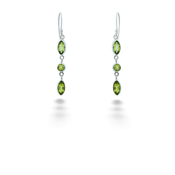 Multi-Shape Peridot Drop Earrings by Samuel B.