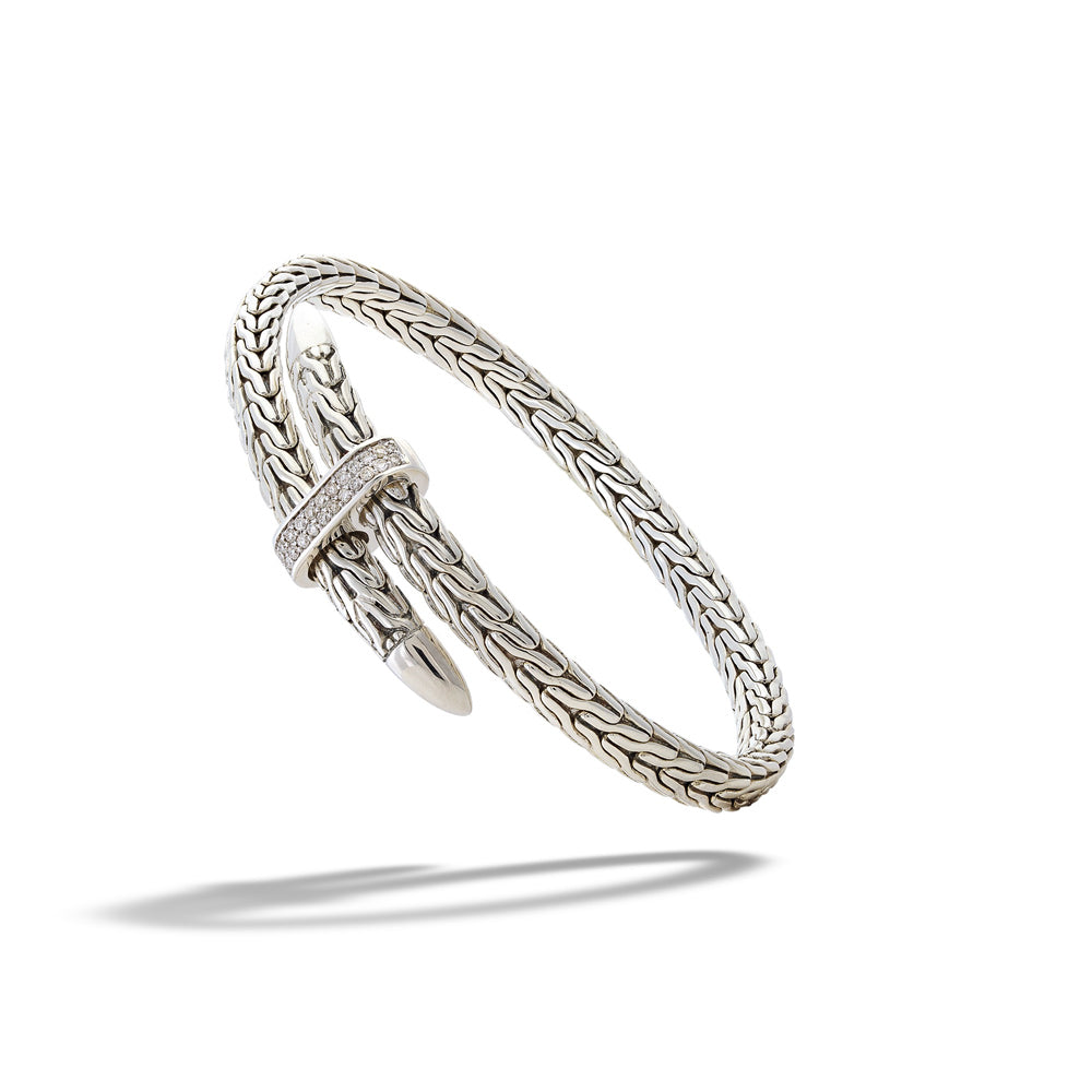 Silver Spear Diamond Bypass Flex Cuff by John Hardy