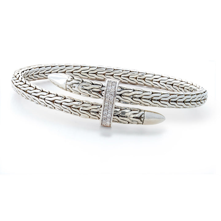 Silver Spear Diamond Bypass Flex Cuff by John Hardy