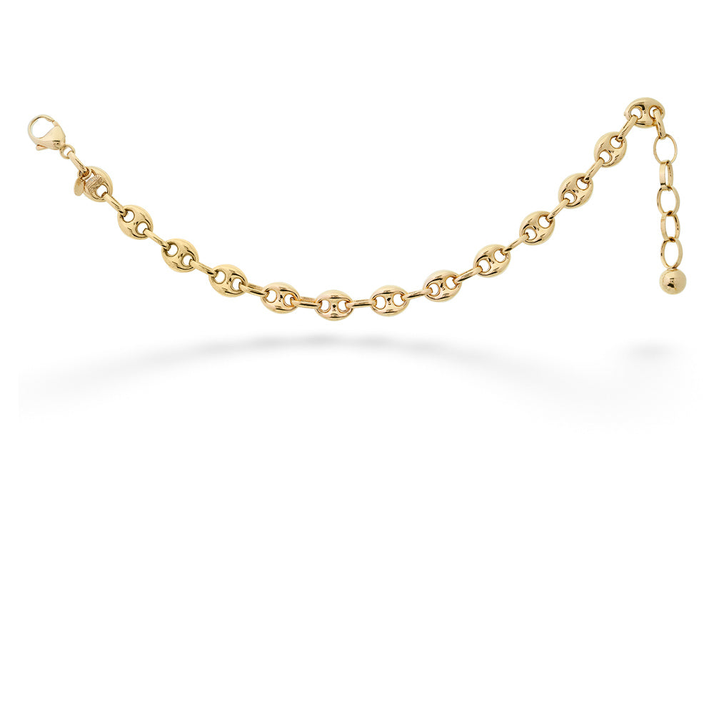14K Gold Vermeil Flat Coffee Bean Bracelet by Miss Mimi