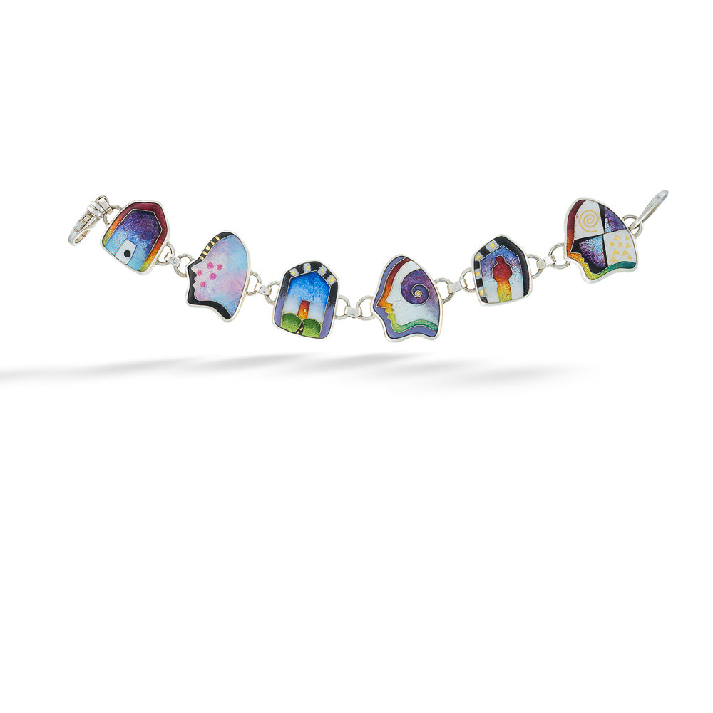 Multi-Window Enameled Bracelet by Ricky Frank 