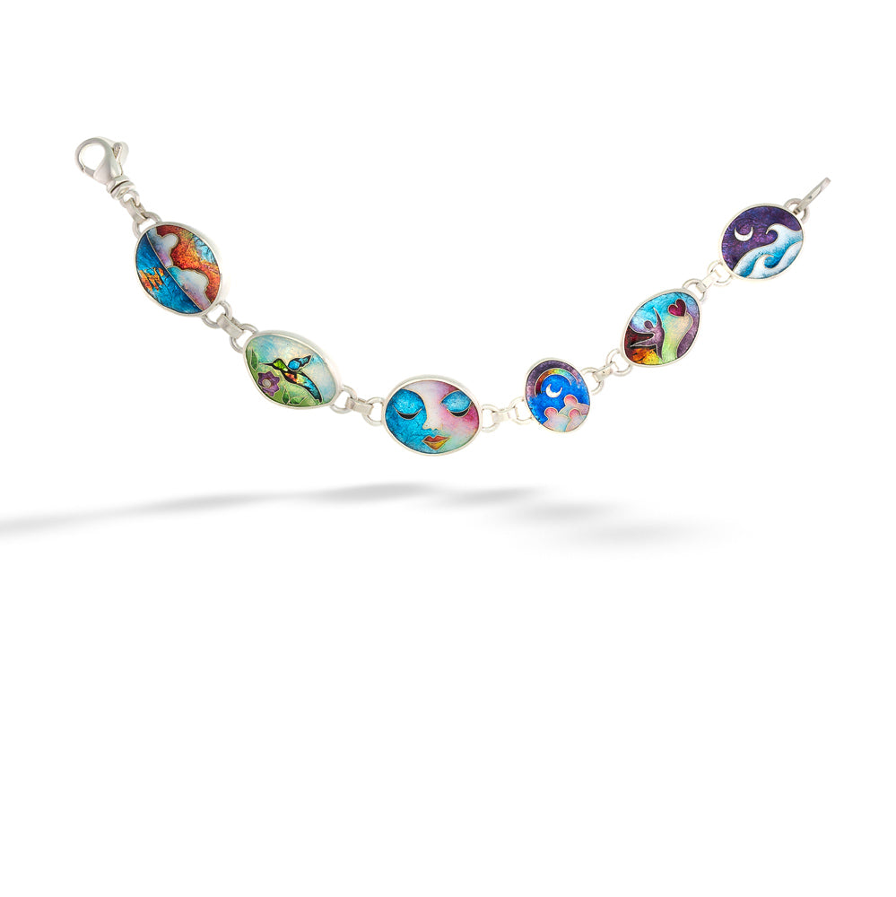 Nature Motifs Enameled Bracelet by Ricky Frank