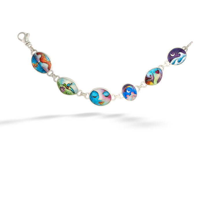 Nature Motifs Enameled Bracelet by Ricky Frank
