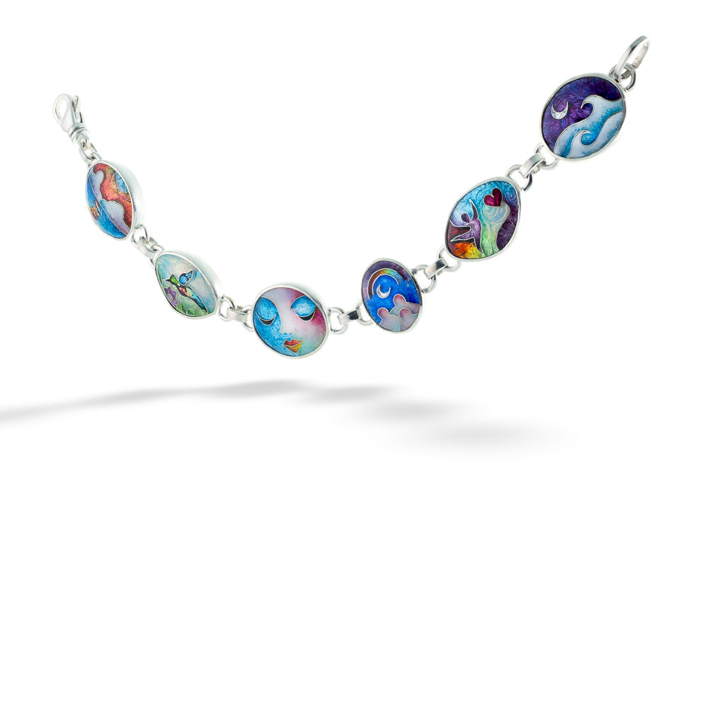 Nature Motifs Enameled Bracelet by Ricky Frank