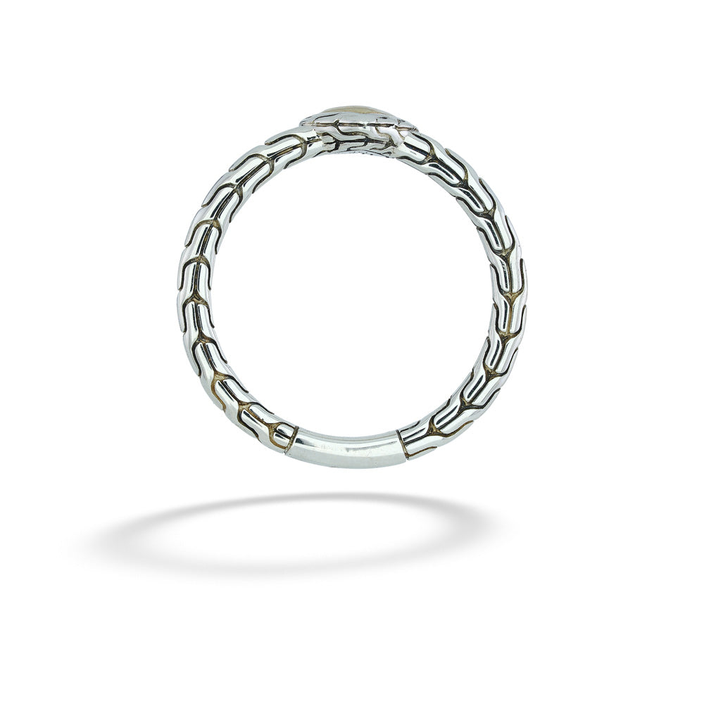 Silver ring with a chain-like design on a white background Essentials Heart Ring by John Hardy