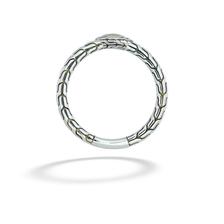 Silver ring with a chain-like design on a white background Essentials Heart Ring by John Hardy