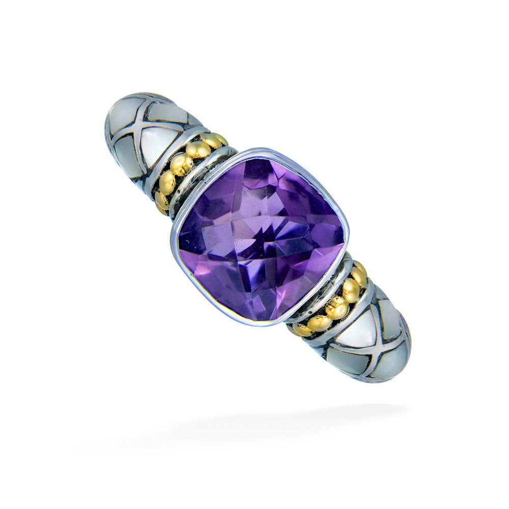 Amethyst & Mother Of Pearl Ring by Samuel B.