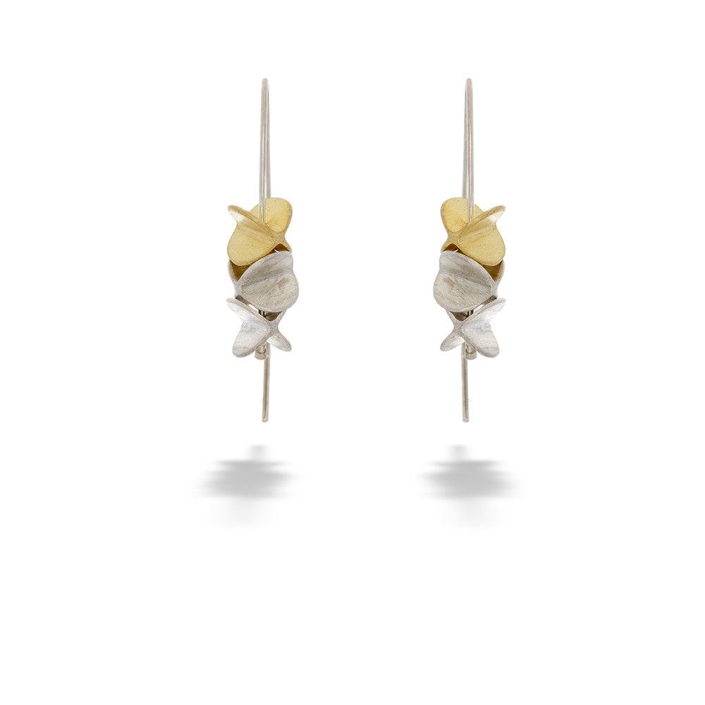 Two-Tone Spinning Oval Threader Earrings by Mysterium