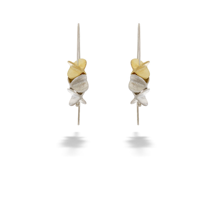 Two-Tone Spinning Oval Threader Earrings by Mysterium