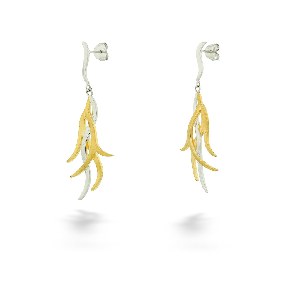 Silver & 18kt Vermeil Roots Earrings by Jorge Revilla