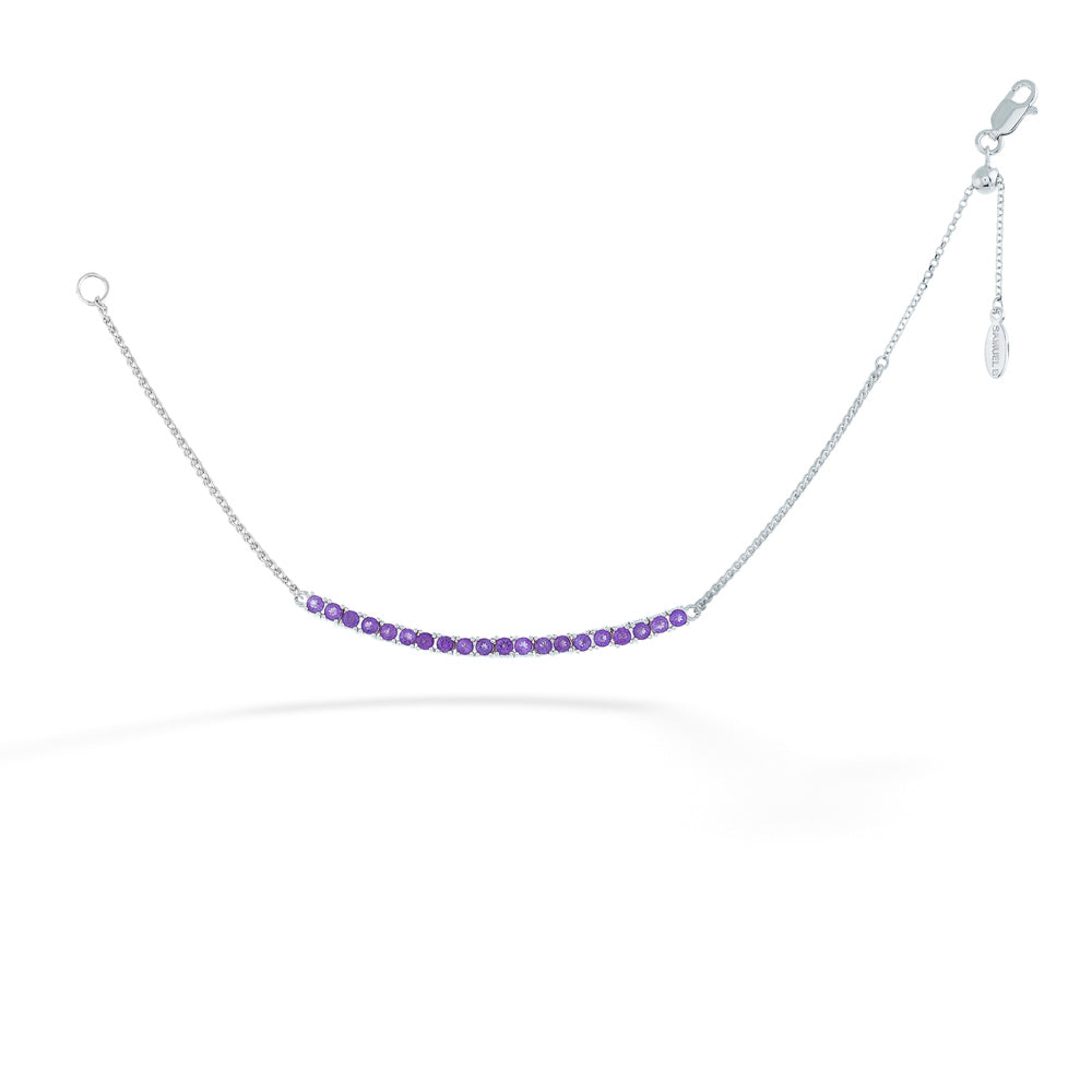 Adjustable African Amethyst Bar Bracelet by Samuel B.