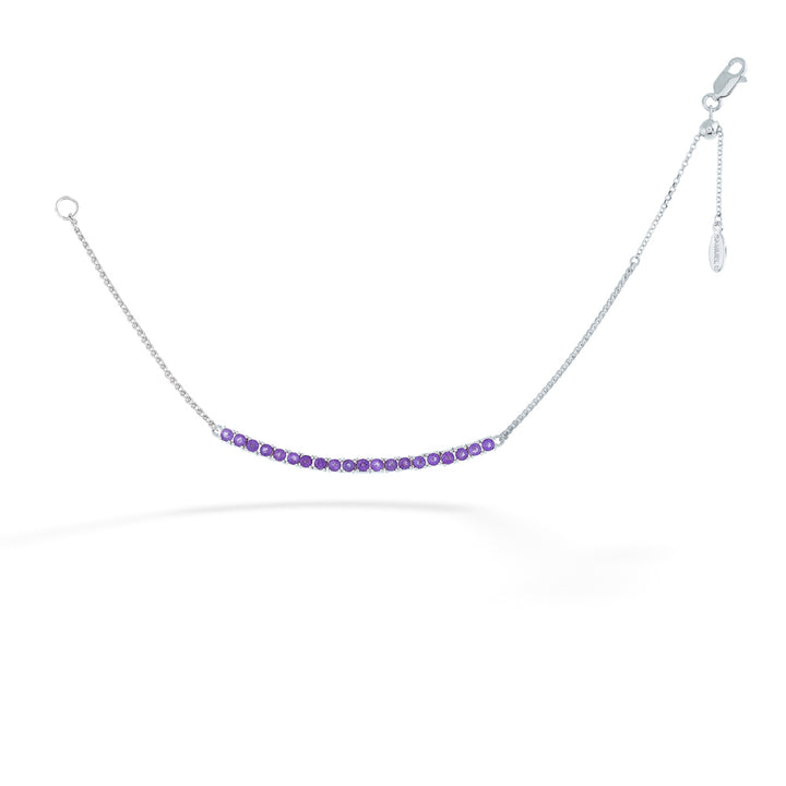 Adjustable African Amethyst Bar Bracelet by Samuel B.