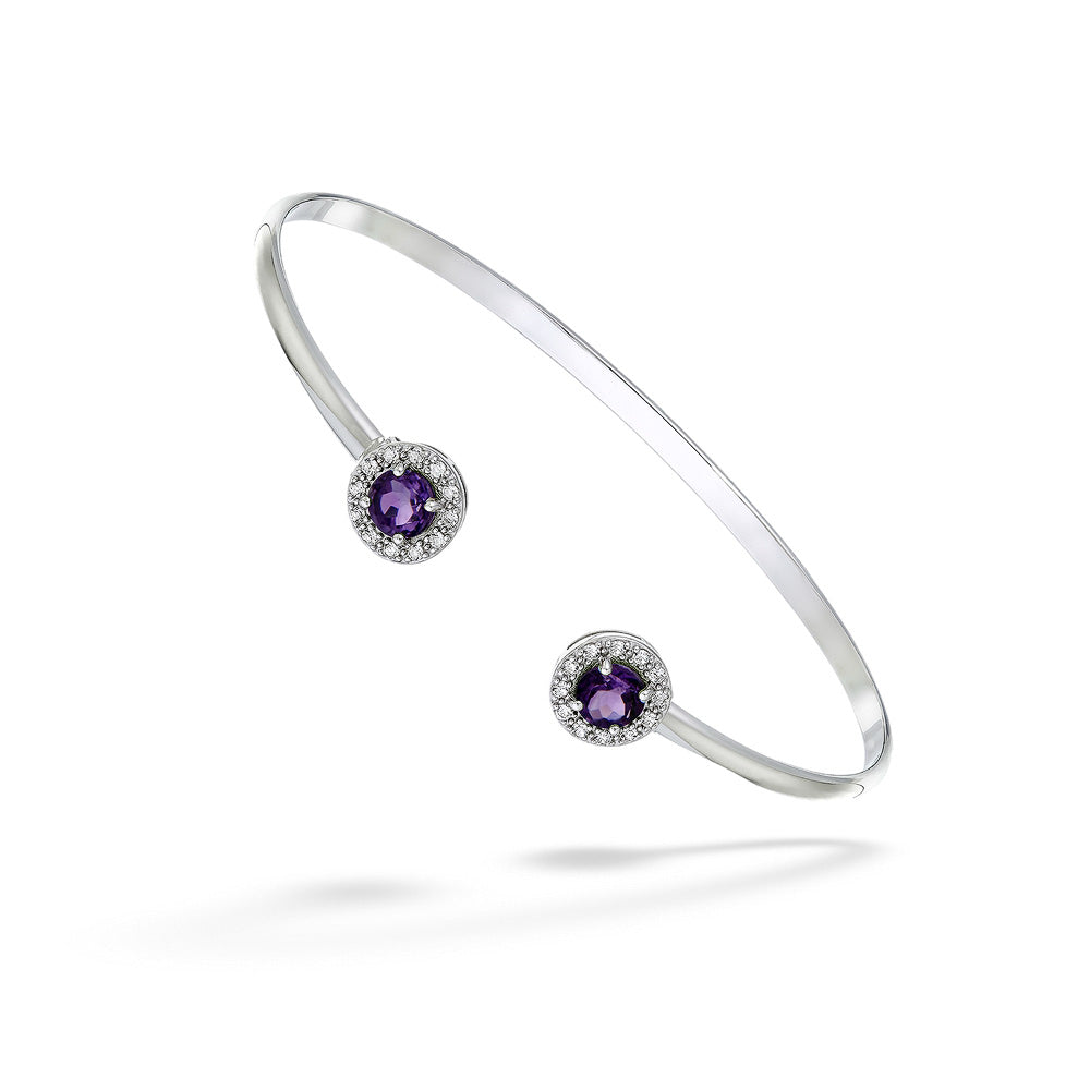 Amethyst & White Topaz Cuff by Samuel B.