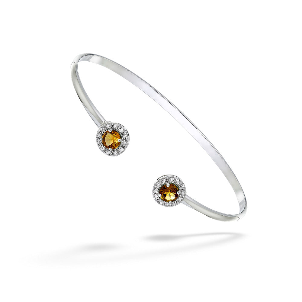 Citrine & White Topaz Cuff by Samuel B.