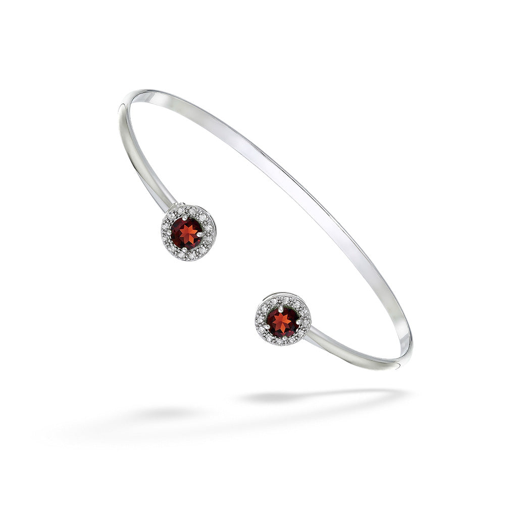 Garnet & White Topaz Cuff by Samuel B.