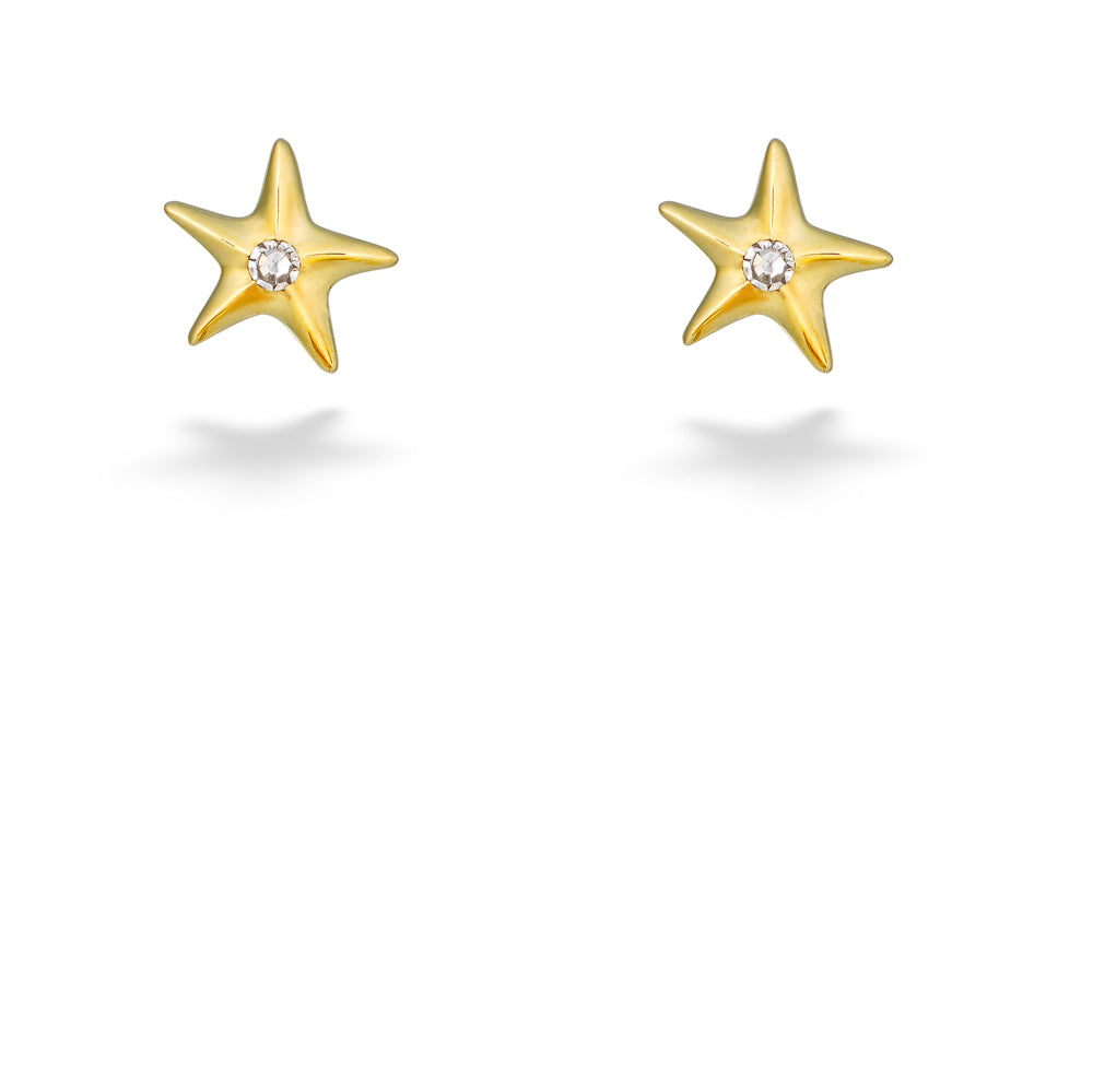 Diamond Petite Starfish Earrings