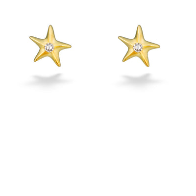 Diamond Petite Starfish Earrings