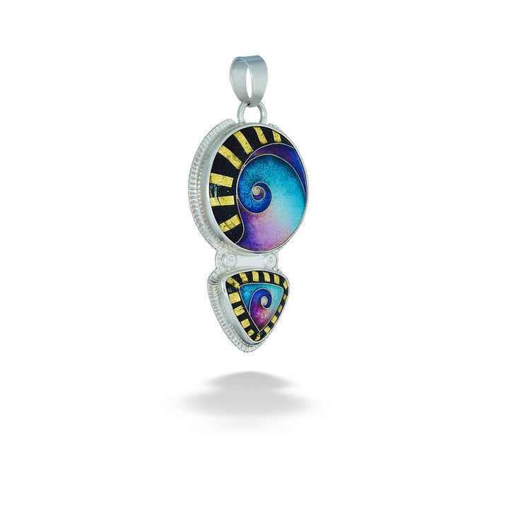 Multi-Colored Enamel Swirl Pendant by Ricky Frank