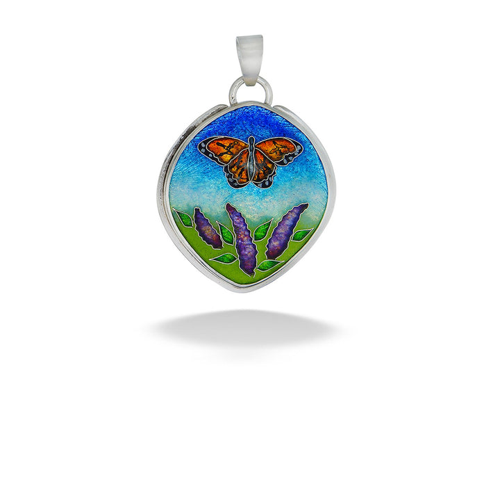 Enamel Monarch Butterfly Pendant by Ricky Frank