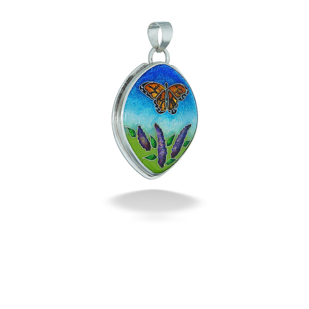 Enamel Monarch Butterfly Pendant by Ricky Frank