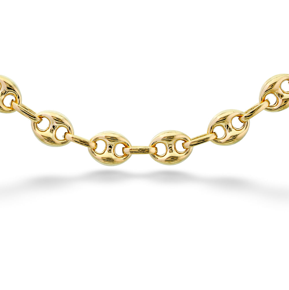 Gold chain on a white background Flat Gold Coffee Bean Necklace by Miss Mimi