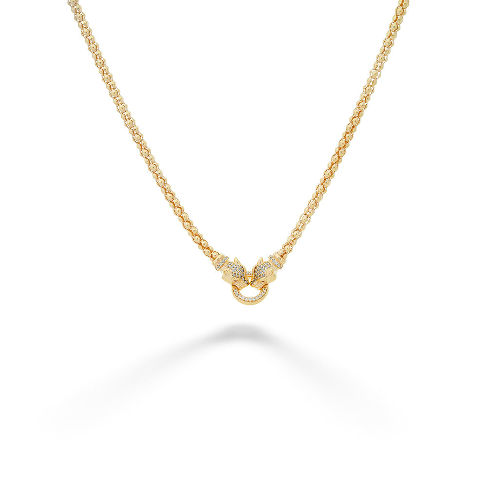 Double Lioness Necklace by Miss Mimi