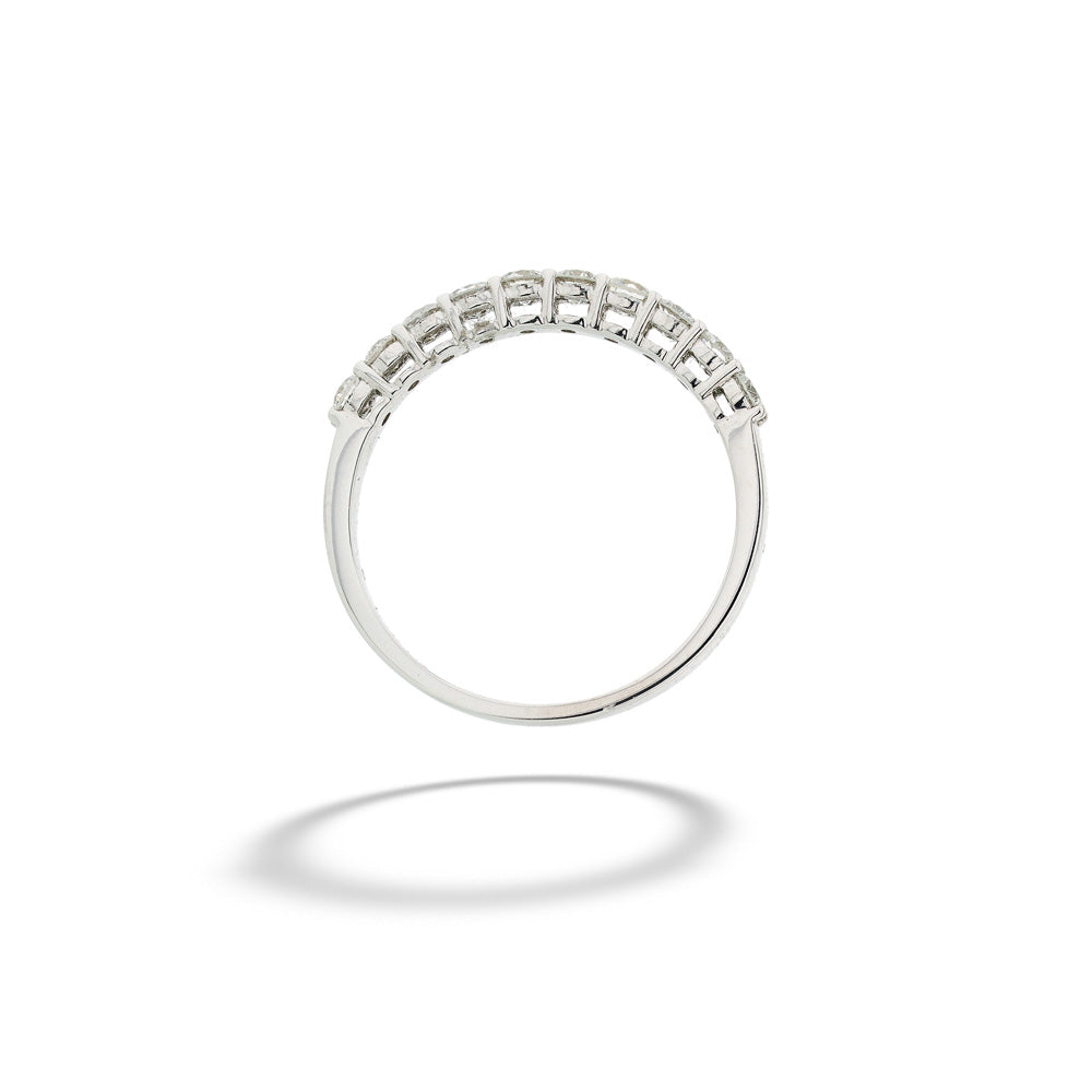 White Gold & Diamond Shared Prong Band
