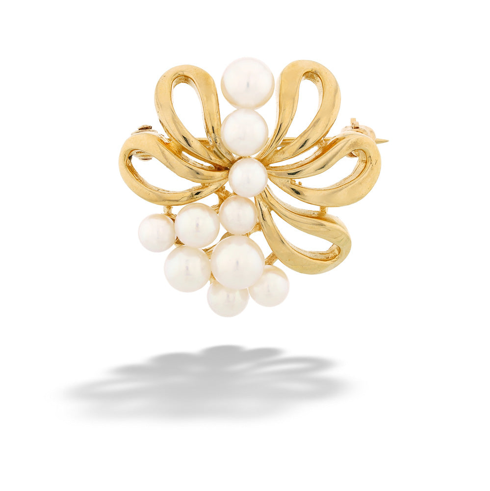 Akoya Pearl 5-Wire Loop Brooch