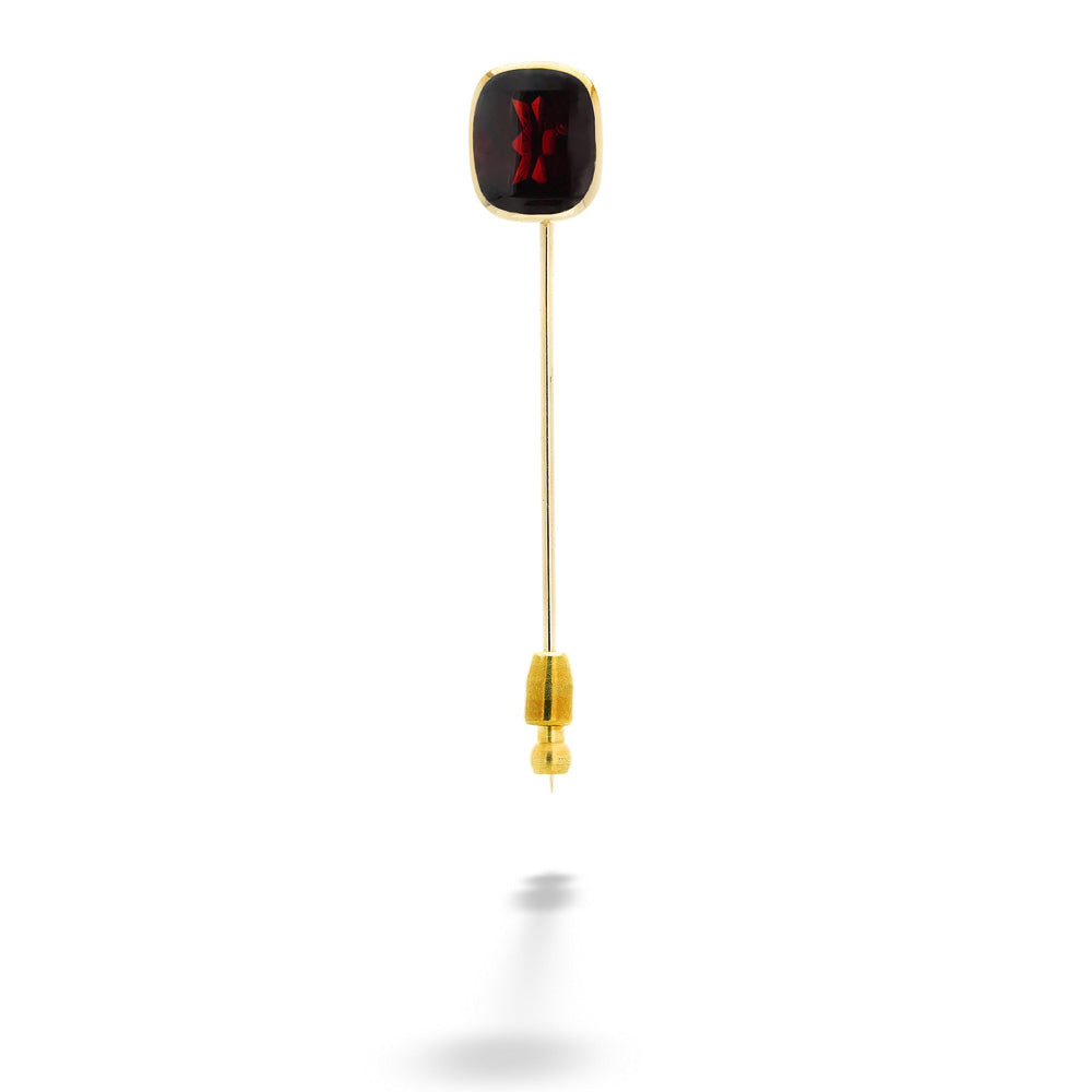 14K Gold Garnet Victorian Stick Pin