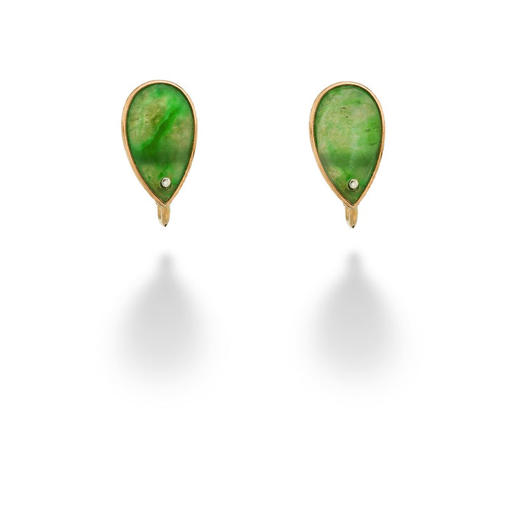 Pear Shape Jadeite Earrings