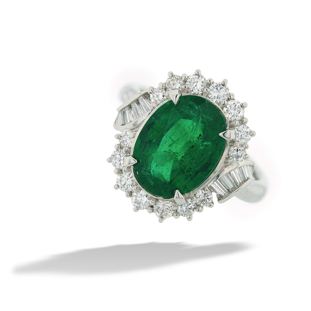 Zambian Emerald Halo Ring