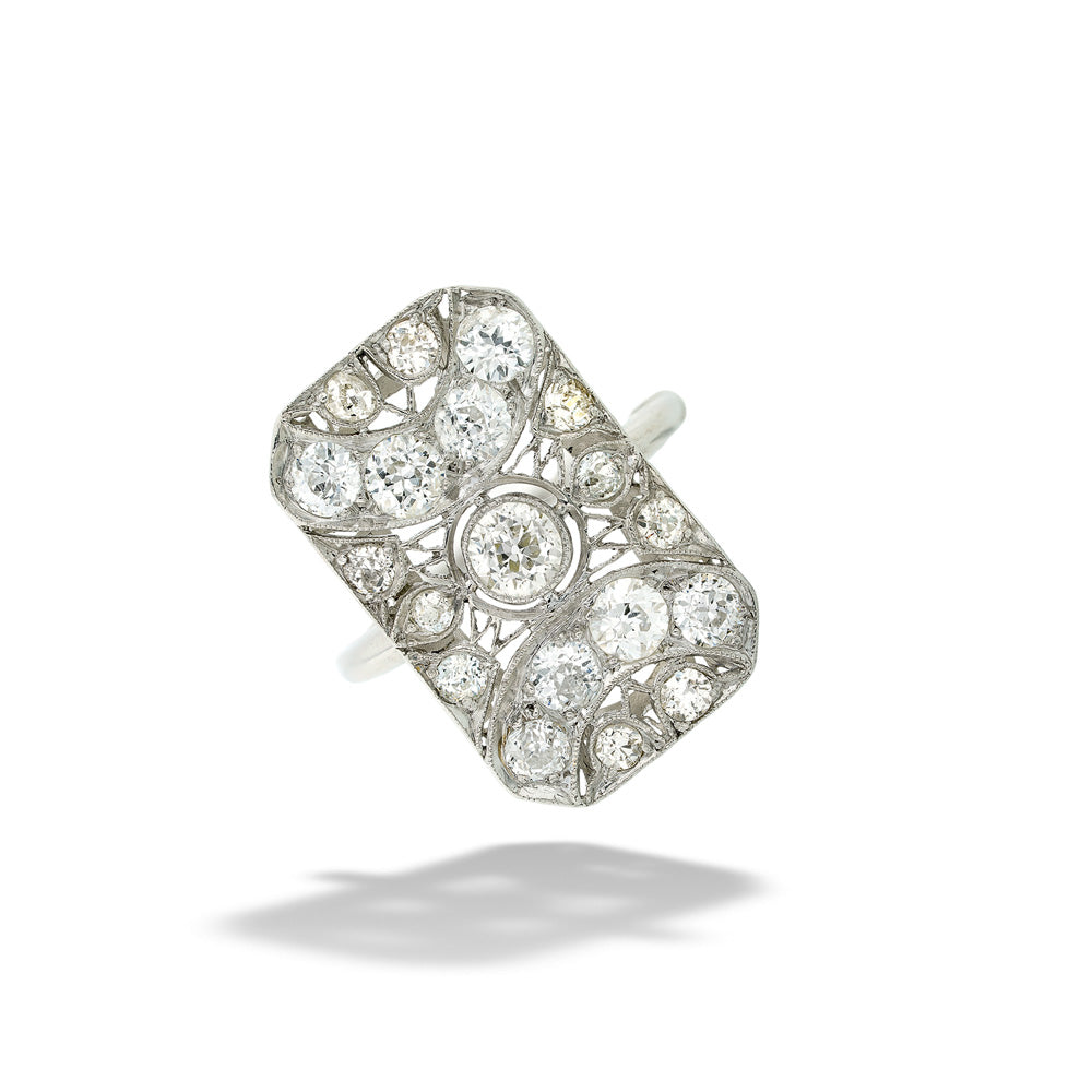 Art Deco Diamond Filigree Ring