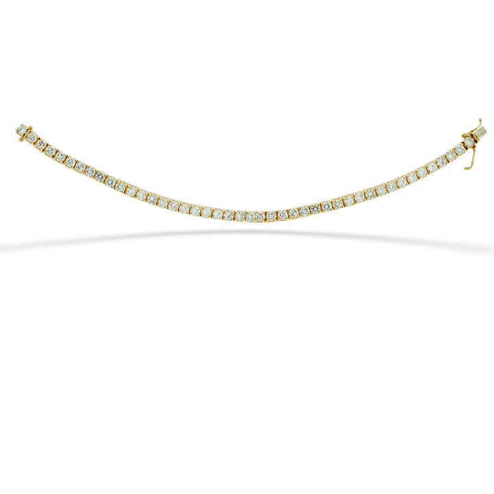 14K Yellow Gold Diamond Tennis Bracelet - 7"