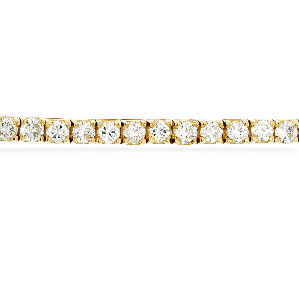 14K Yellow Gold Diamond Tennis Bracelet - 7"