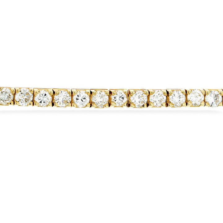 14K Yellow Gold Diamond Tennis Bracelet - 7"