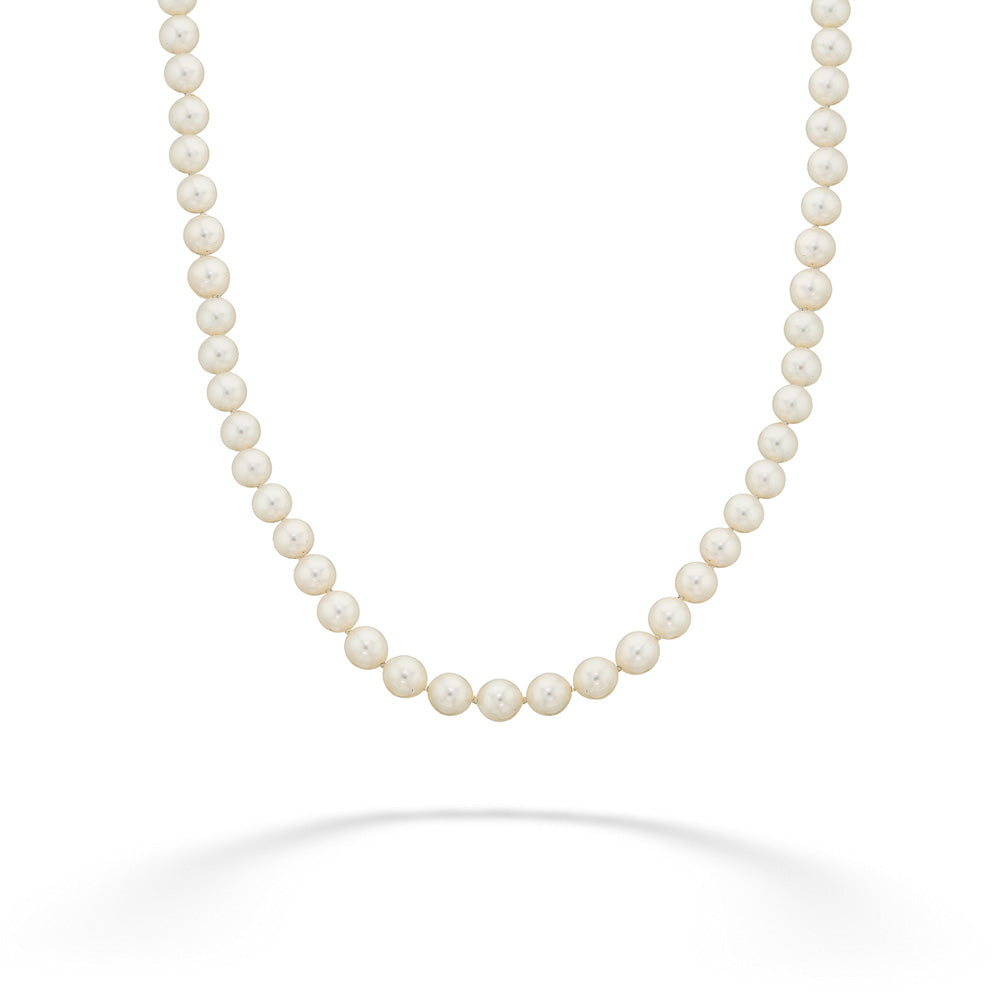  18 Karat White Gold 6.5 Millimeter Pearl Mikimoto Strand