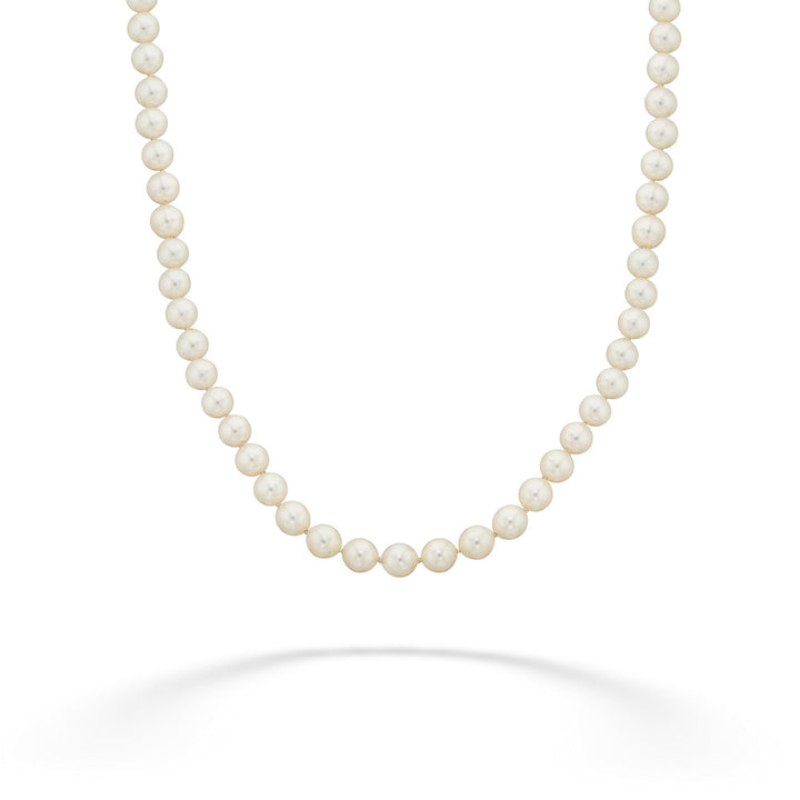  18 Karat White Gold 6.5 Millimeter Pearl Mikimoto Strand