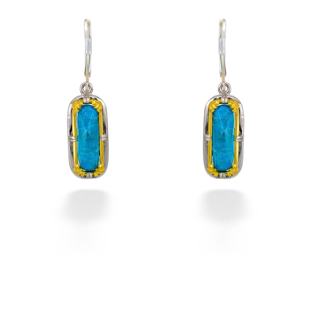 Chrysocolla Doublet Earrings by Anatoli