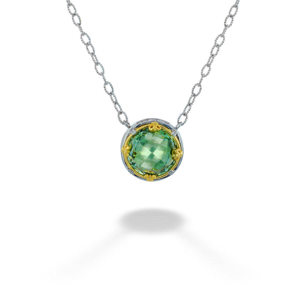 Round Green Quartz Necklace by Anatoli