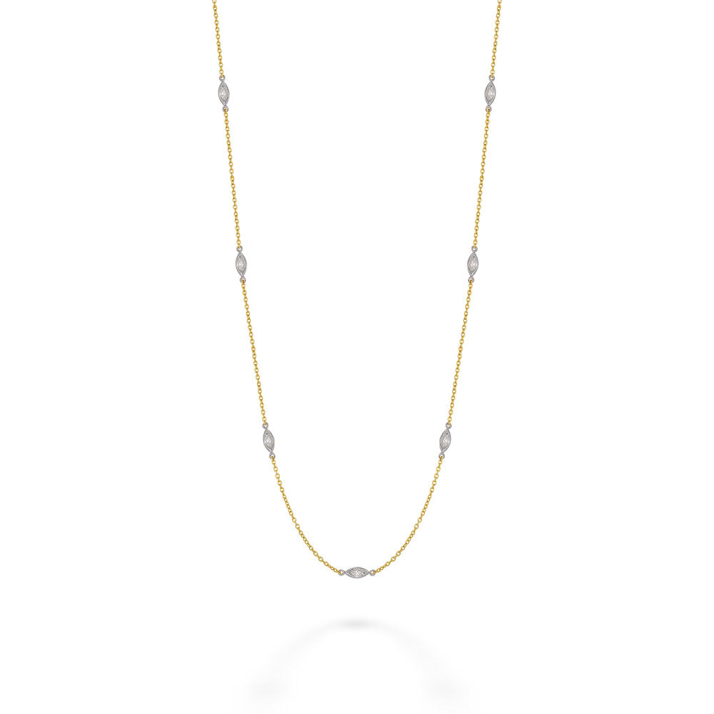 Marquise Diamond Station Necklace 